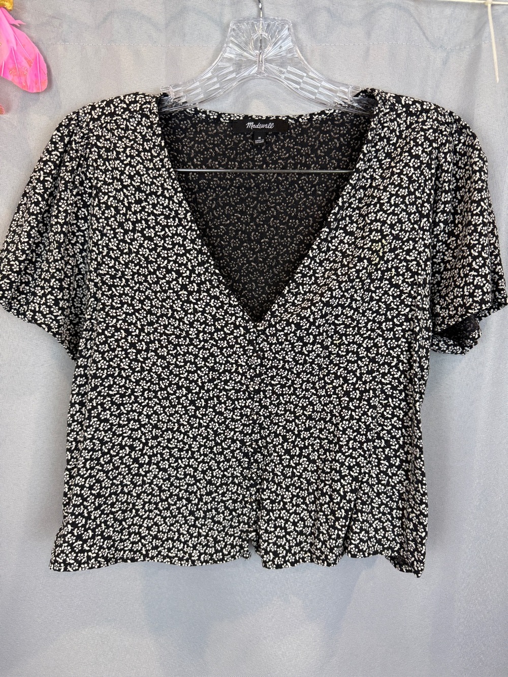 Madewell Cropped Button Down Blouse- Size Medium